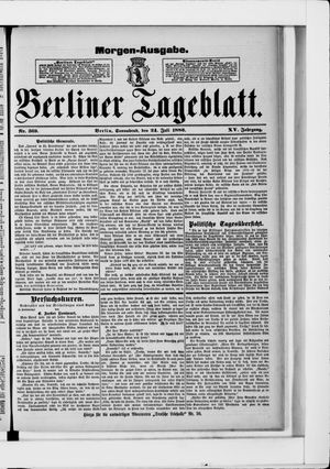 Berliner Tageblatt und Handels-Zeitung vom 24.07.1886