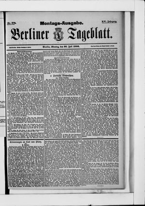 Berliner Tageblatt und Handels-Zeitung vom 26.07.1886