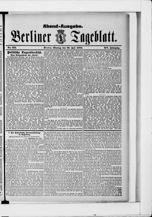 Berliner Tageblatt und Handels-Zeitung vom 26.07.1886