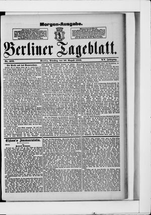 Berliner Tageblatt und Handels-Zeitung vom 10.08.1886