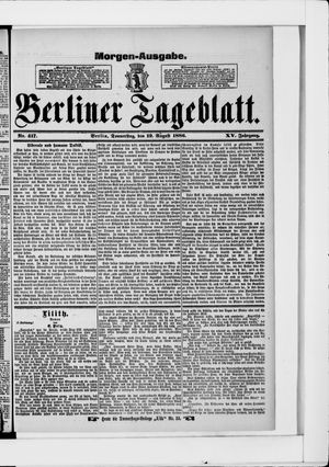 Berliner Tageblatt und Handels-Zeitung on Aug 19, 1886