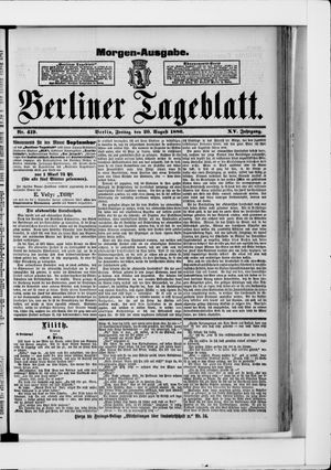 Berliner Tageblatt und Handels-Zeitung vom 20.08.1886