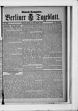 Berliner Tageblatt und Handels-Zeitung vom 20.08.1886