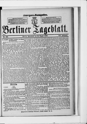 Berliner Tageblatt und Handels-Zeitung vom 21.08.1886