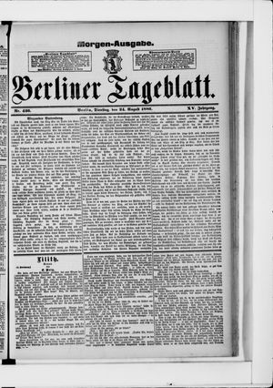 Berliner Tageblatt und Handels-Zeitung vom 24.08.1886