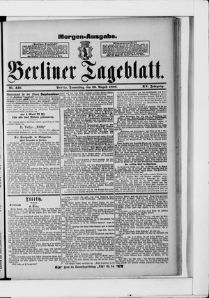 Berliner Tageblatt und Handels-Zeitung vom 26.08.1886