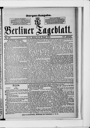 Berliner Tageblatt und Handels-Zeitung vom 27.08.1886
