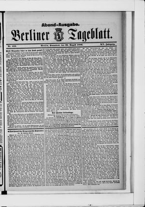 Berliner Tageblatt und Handels-Zeitung vom 28.08.1886
