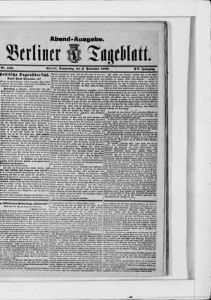 Berliner Tageblatt und Handels-Zeitung vom 02.09.1886