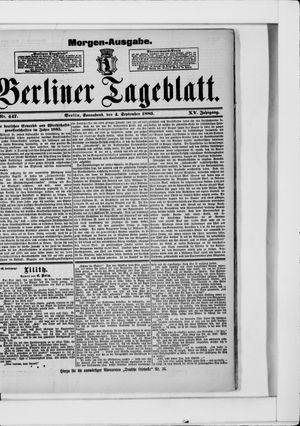 Berliner Tageblatt und Handels-Zeitung vom 04.09.1886