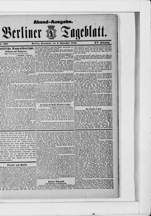 Berliner Tageblatt und Handels-Zeitung vom 04.09.1886