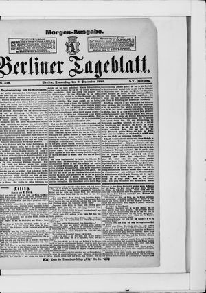 Berliner Tageblatt und Handels-Zeitung vom 09.09.1886