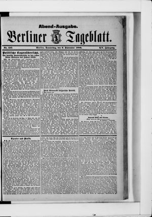 Berliner Tageblatt und Handels-Zeitung vom 09.09.1886