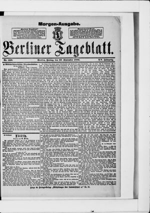 Berliner Tageblatt und Handels-Zeitung vom 10.09.1886