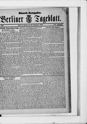 Berliner Tageblatt und Handels-Zeitung vom 10.09.1886