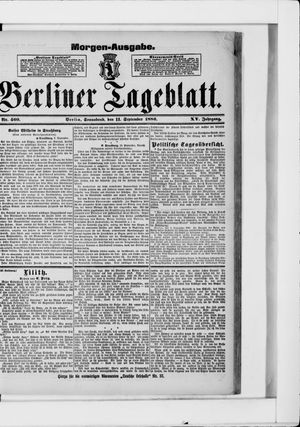 Berliner Tageblatt und Handels-Zeitung vom 11.09.1886