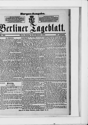 Berliner Tageblatt und Handels-Zeitung vom 12.09.1886