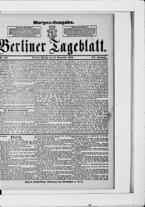 Berliner Tageblatt und Handels-Zeitung vom 17.09.1886