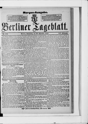 Berliner Tageblatt und Handels-Zeitung vom 23.09.1886