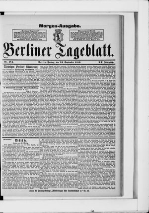 Berliner Tageblatt und Handels-Zeitung vom 24.09.1886