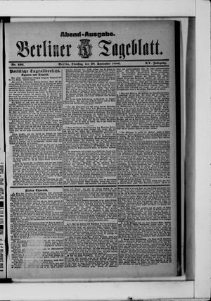 Berliner Tageblatt und Handels-Zeitung vom 28.09.1886