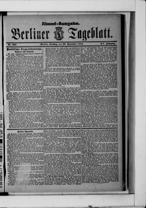 Berliner Tageblatt und Handels-Zeitung vom 28.09.1886