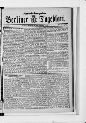 Berliner Tageblatt und Handels-Zeitung vom 29.09.1886