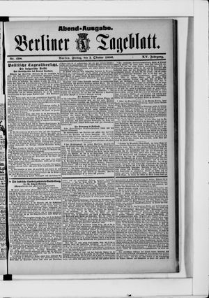 Berliner Tageblatt und Handels-Zeitung vom 01.10.1886
