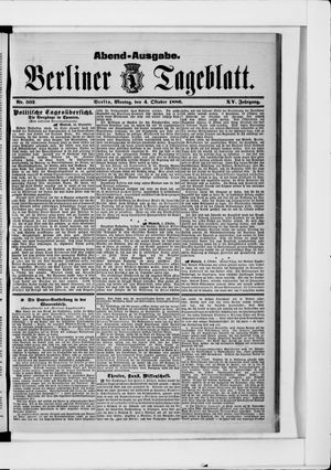 Berliner Tageblatt und Handels-Zeitung vom 04.10.1886