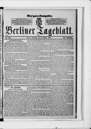 Berliner Tageblatt und Handels-Zeitung on Oct 5, 1886