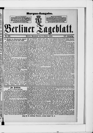 Berliner Tageblatt und Handels-Zeitung vom 09.10.1886