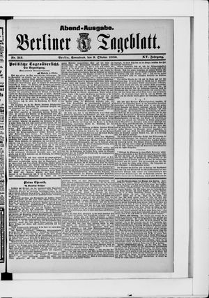 Berliner Tageblatt und Handels-Zeitung vom 09.10.1886