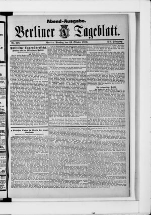 Berliner Tageblatt und Handels-Zeitung on Oct 12, 1886