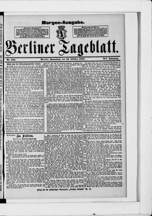 Berliner Tageblatt und Handels-Zeitung vom 16.10.1886