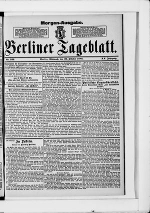 Berliner Tageblatt und Handels-Zeitung vom 20.10.1886