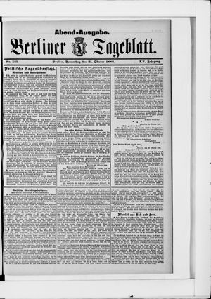 Berliner Tageblatt und Handels-Zeitung vom 21.10.1886
