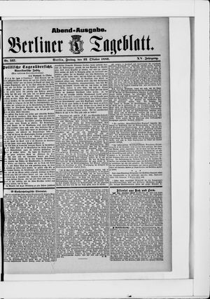 Berliner Tageblatt und Handels-Zeitung vom 22.10.1886