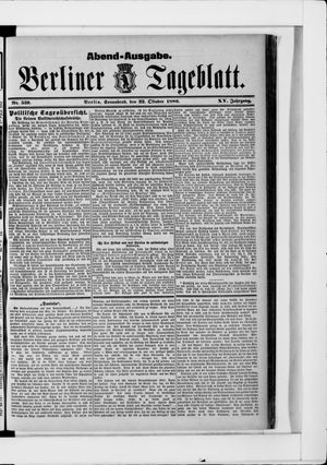Berliner Tageblatt und Handels-Zeitung vom 23.10.1886