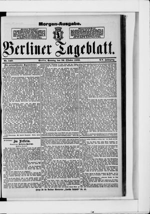 Berliner Tageblatt und Handels-Zeitung vom 24.10.1886