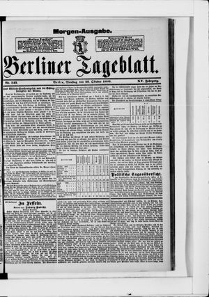 Berliner Tageblatt und Handels-Zeitung vom 26.10.1886