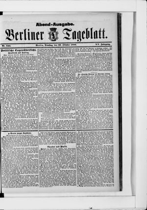 Berliner Tageblatt und Handels-Zeitung vom 26.10.1886
