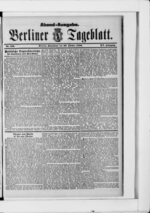 Berliner Tageblatt und Handels-Zeitung vom 30.10.1886