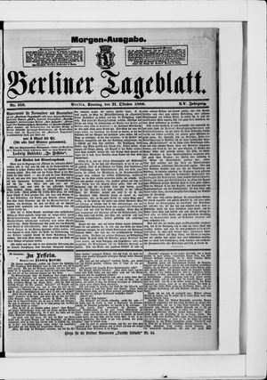 Berliner Tageblatt und Handels-Zeitung on Oct 31, 1886