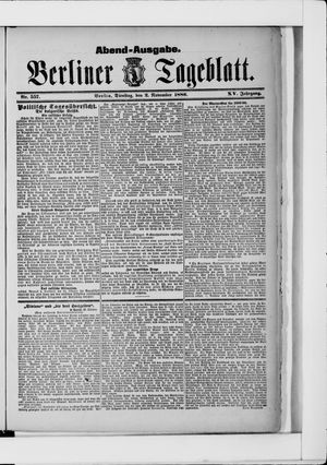 Berliner Tageblatt und Handels-Zeitung vom 02.11.1886
