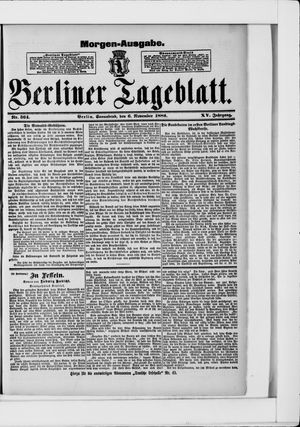 Berliner Tageblatt und Handels-Zeitung vom 06.11.1886