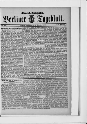 Berliner Tageblatt und Handels-Zeitung vom 06.11.1886