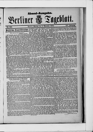 Berliner Tageblatt und Handels-Zeitung vom 08.11.1886