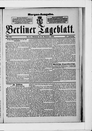 Berliner Tageblatt und Handels-Zeitung vom 10.11.1886