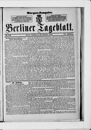 Berliner Tageblatt und Handels-Zeitung vom 16.11.1886
