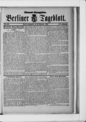 Berliner Tageblatt und Handels-Zeitung vom 17.11.1886